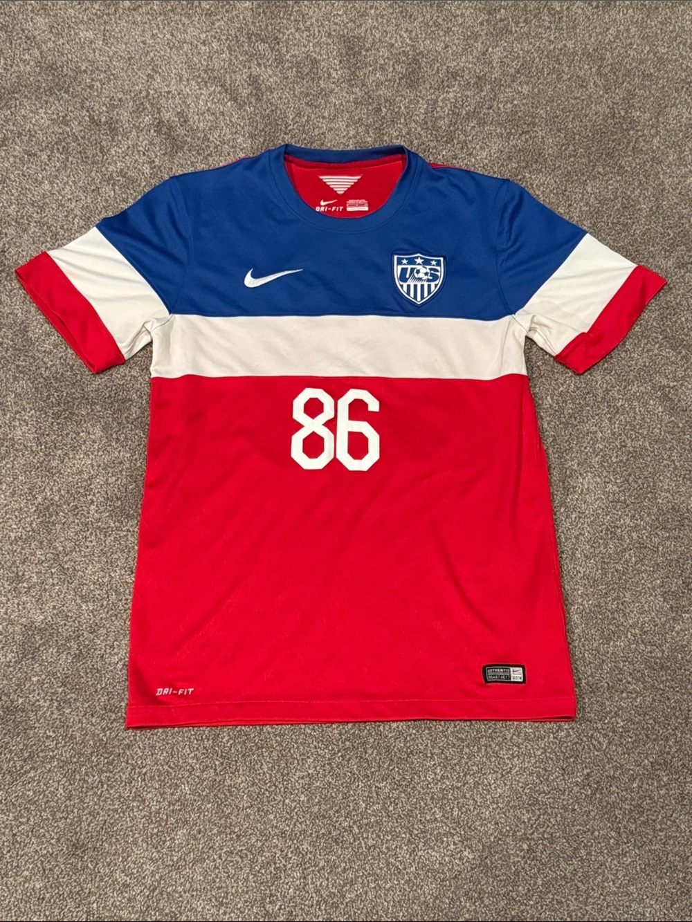 Nike 2014 “Bomb Pop” USMNT Soccer Jersey - #86 “Ballah”